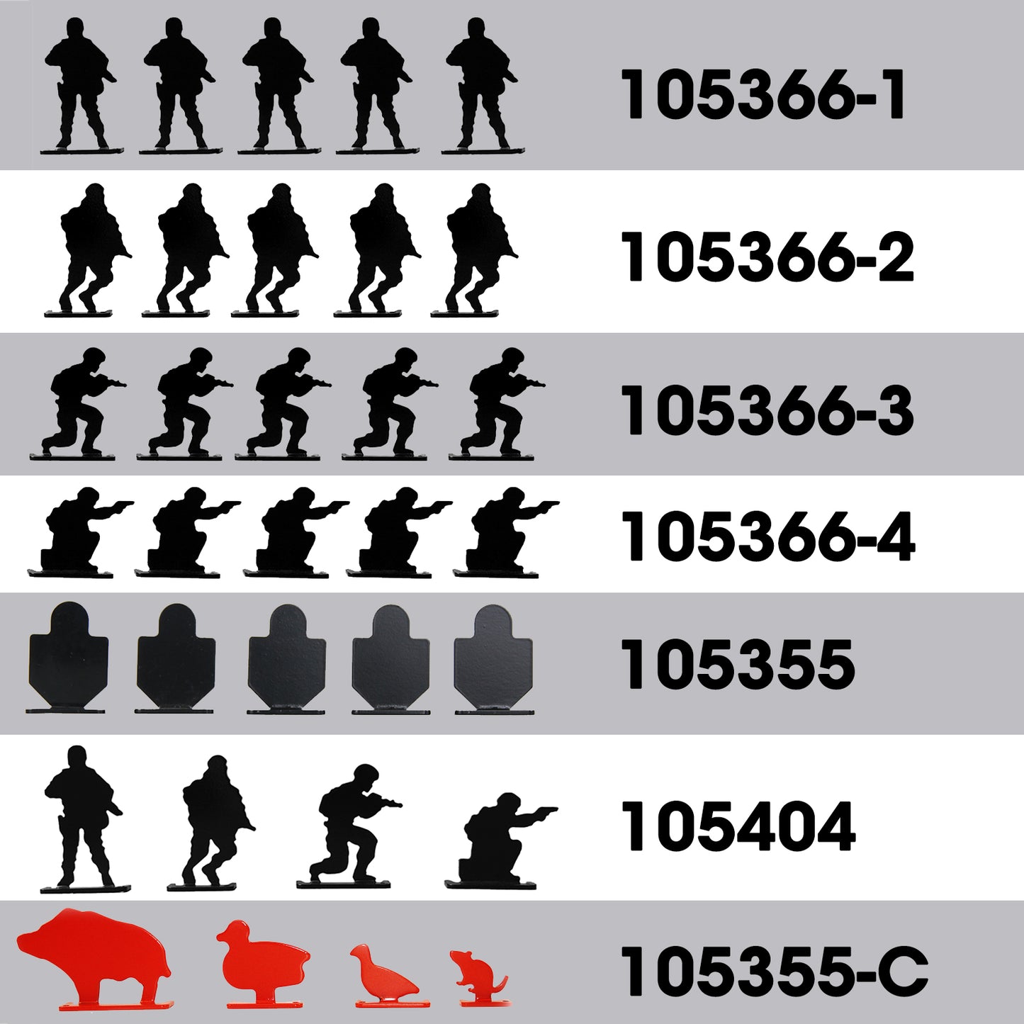 Soldier Silhouette Knockover Shooting Steel Targets