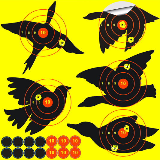 Flying Bird Silhouette Paper 12*12 inch Yellow Splatter Burst Target Adhesive Paper Shooting Target