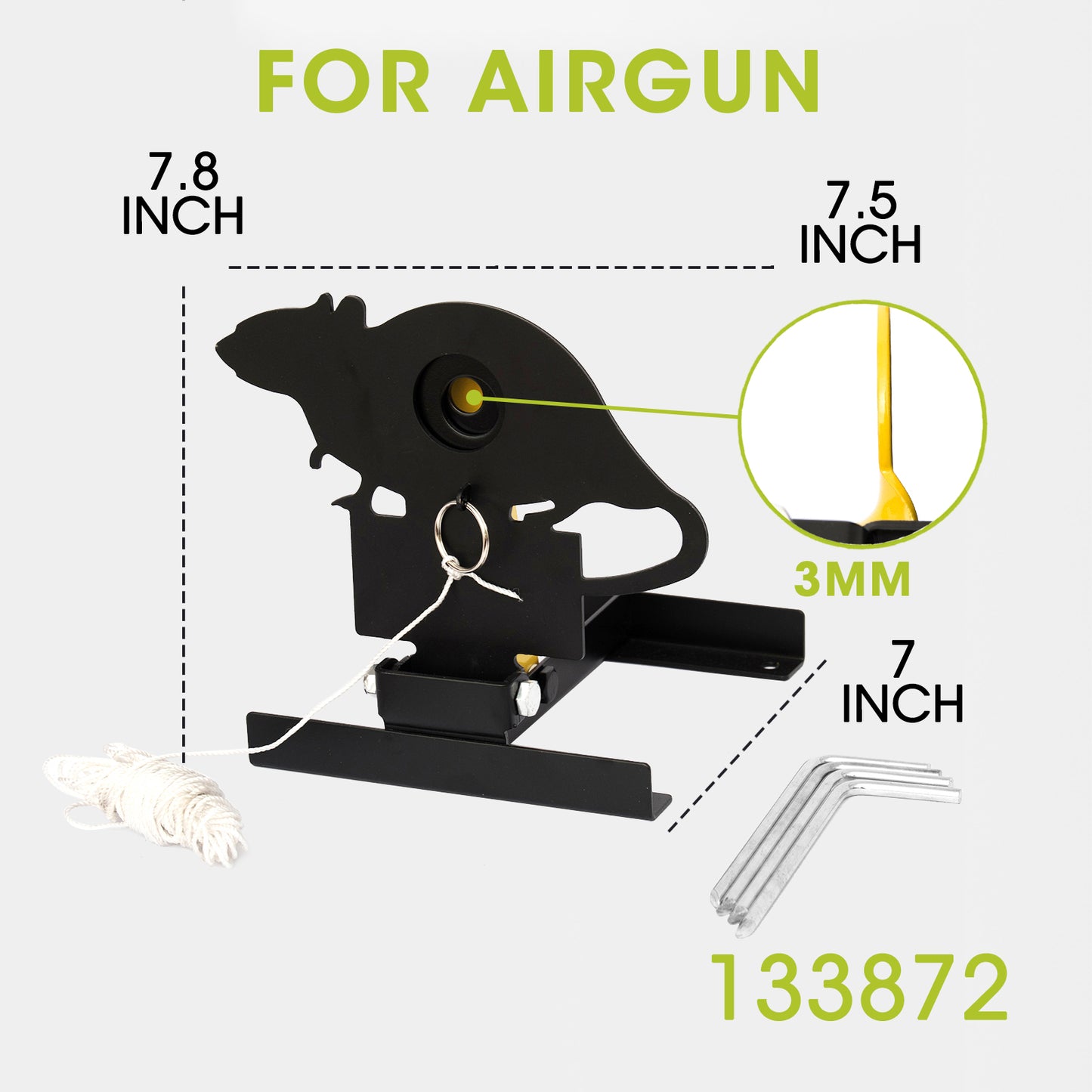 Airgun ARM Knockdown Field Game Shooting Target with Cord to Pull the Target Back Up