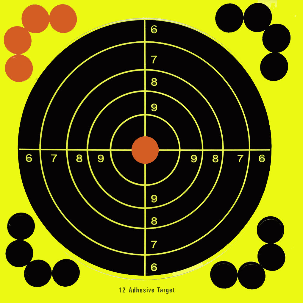 12 Inch "Stick & Splatter" Reactive Splatterburst Target Shooting Self Adhesive BB Pellets Paper Shooting Targets