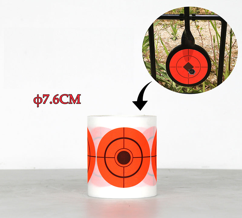 250pcs/roll 2/3inch Neon Orange Self adhesive Bullseye shooting paper Target stickers for shooting training