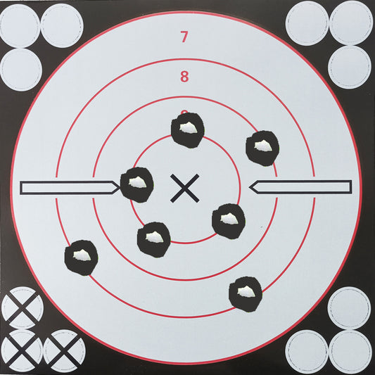 White Circular Splash Black Bull's Eye 8*8 Inch No-adhesive Shooting Paper Target