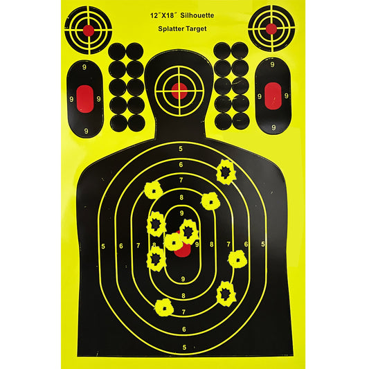 12x18 Inch Reflective "Splatter & Adhesive" Sputtering Reactive Shooting Paper Target