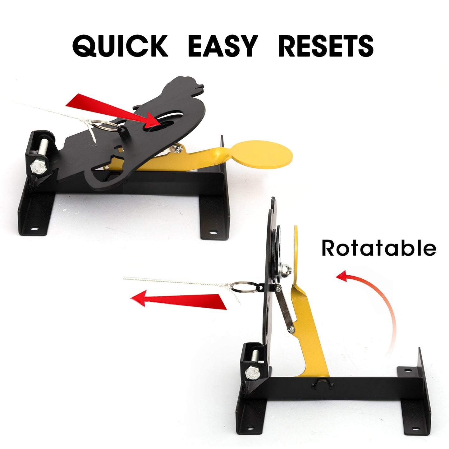 Airgun ARM Knockdown Field Game Shooting Target with Cord to Pull the Target Back Up