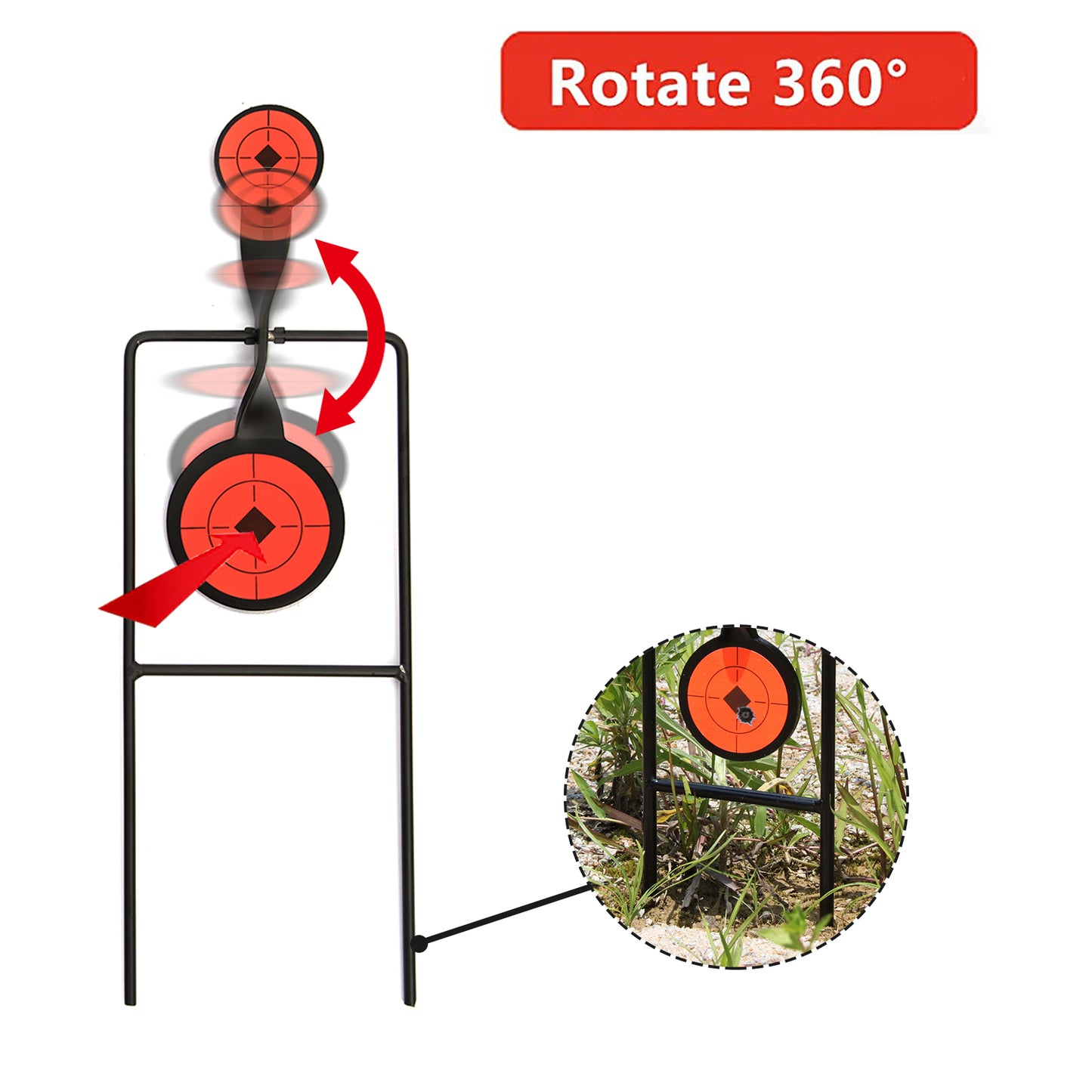 Rotate Metal Airgun Shooting Spinner Automatic Reset Target