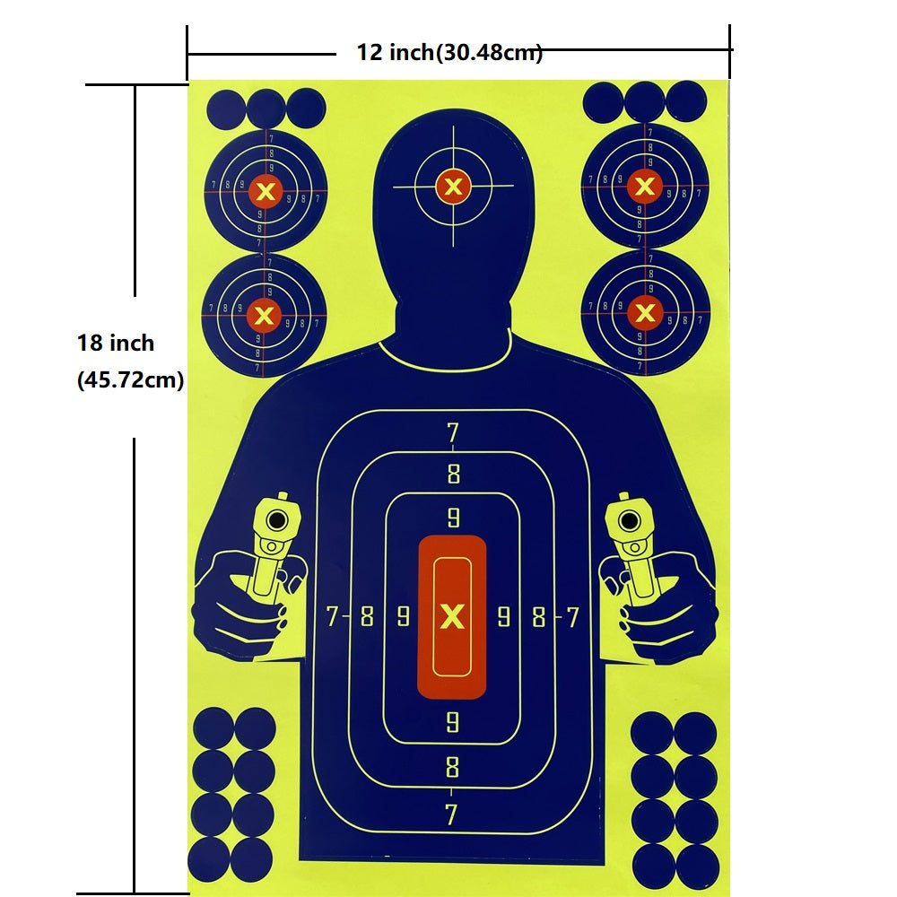 12x18 Inch Reflective "Splatter & Adhesive" Sputtering Reactive Shooting Paper Target