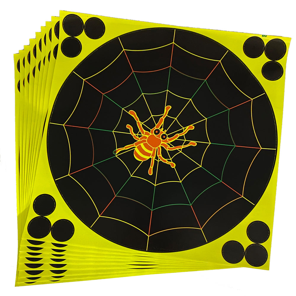 Marked Red Spider Bull 's-eye 8*8 Inch Splatter Yellow Adhesive Shooting Paper Target