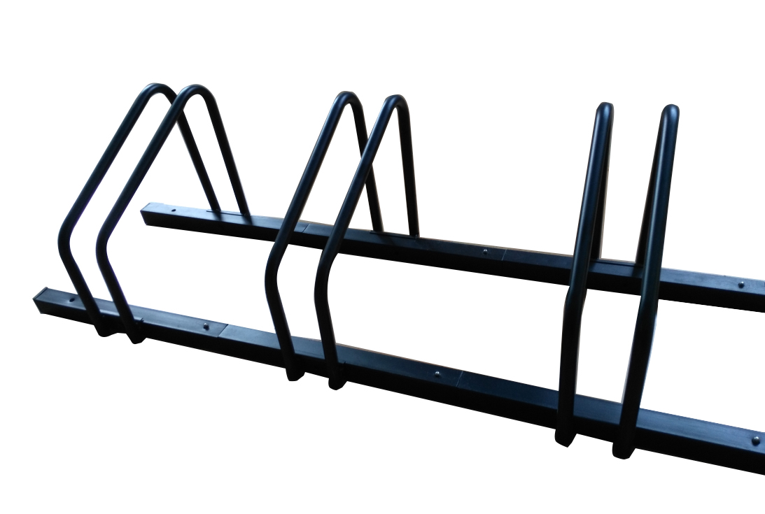 Three-seat Black Square Tube Bicycle Parking Racks