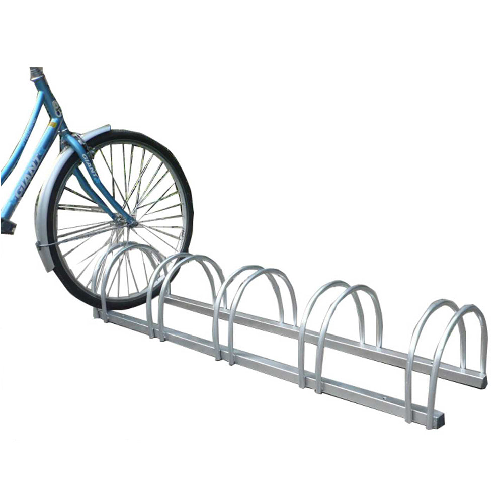 Five-seat Silver Round Tube Bicycle Parking Racks