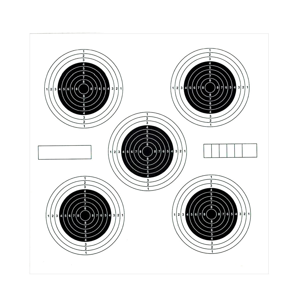 14*14cm 100pcs/bag Five Circles Non Adhesive Cardboard Paper Shooting Targets