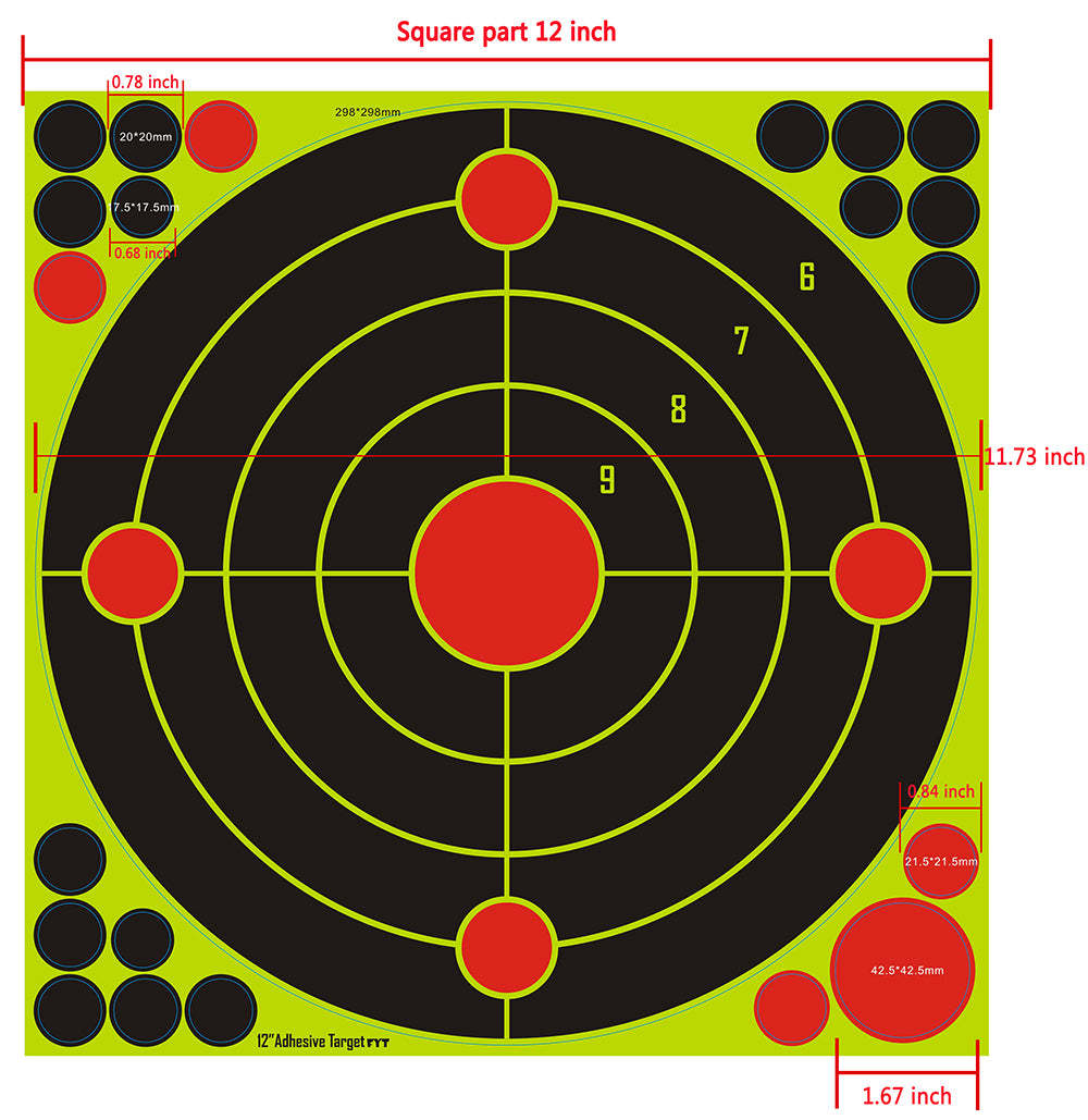 12 Inch "stick & Splatter" Reactive Splatterburst Target Shooting Self Adhesive BB Pellets Paper Shooting Targets
