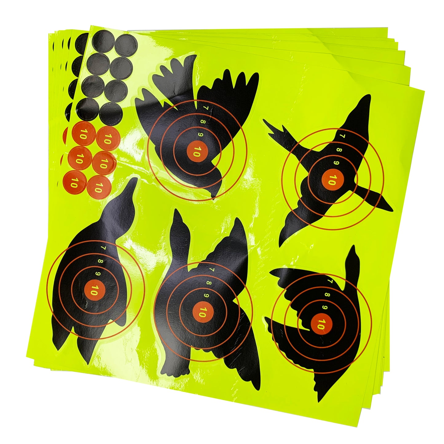 Flying Bird Silhouette Paper 12*12 inch Yellow Splatter Burst Target Adhesive Paper Shooting Target