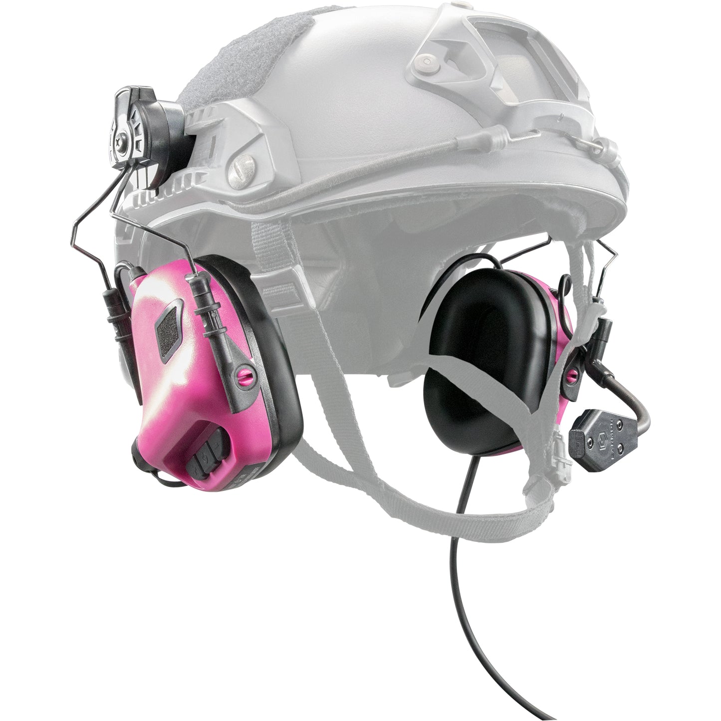 Electronic Noise Reduction Communication Earmuffs for ARC ( FAST Helmet ) with a Communication Line