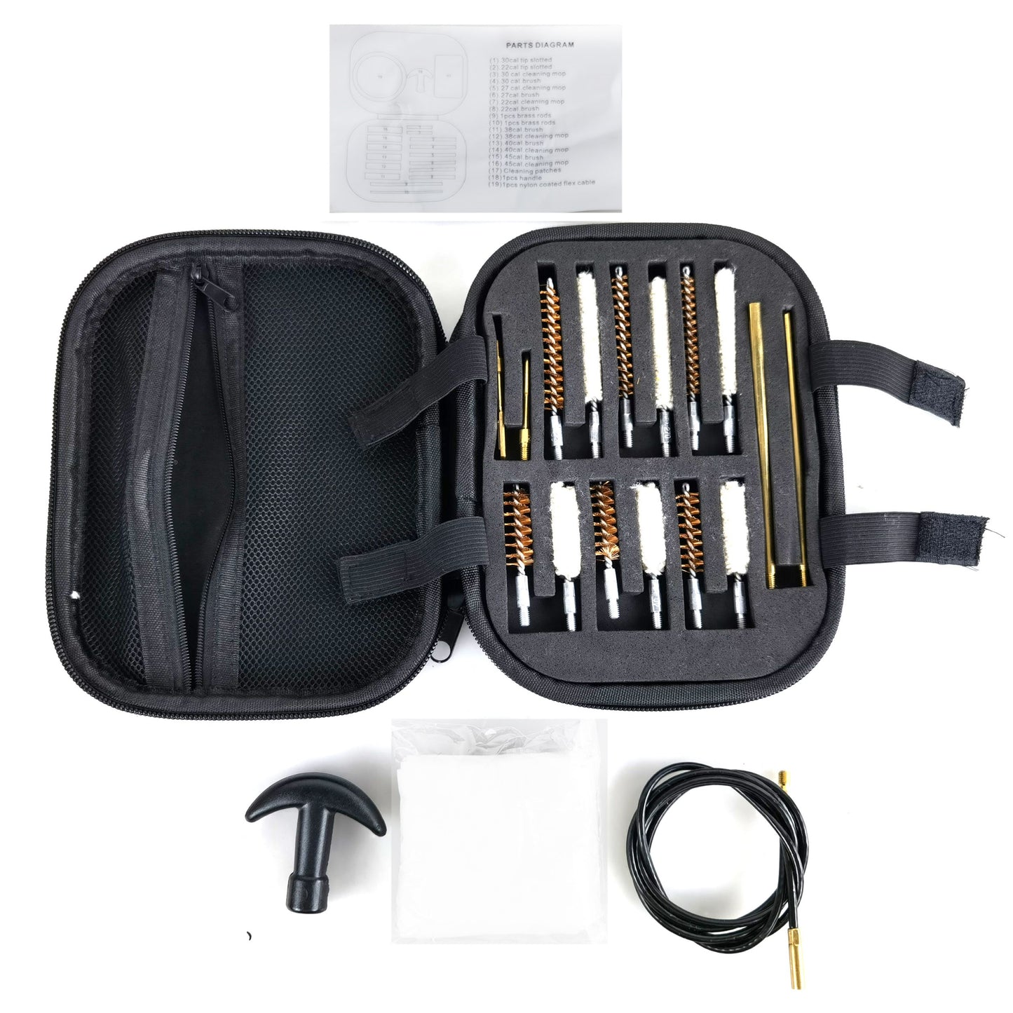 19pcs Gun Barrel Cleaning Gun Pipe Cleaning Tool Gun Brush