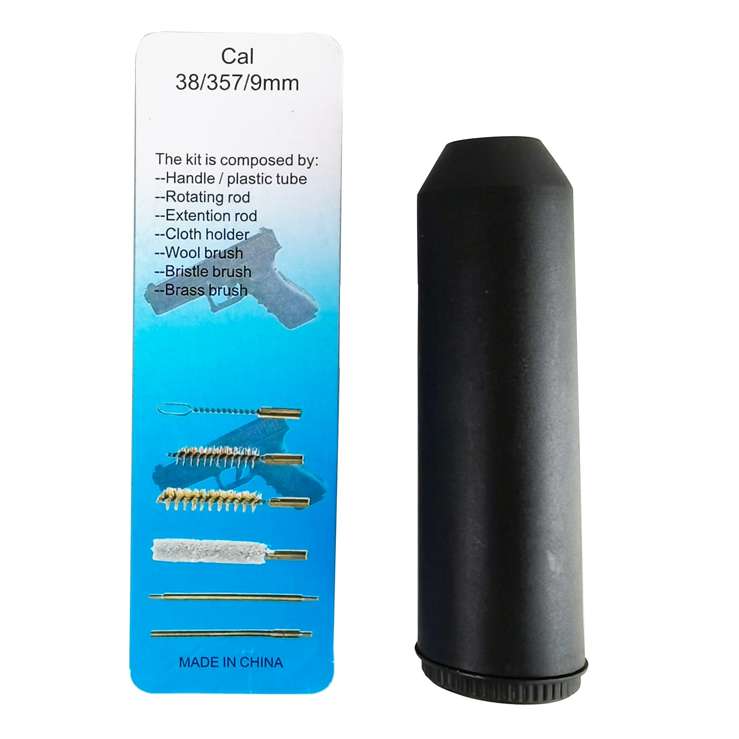 Portable Pistol 9mm Gun Cleaning Tool Gun Barrel Cleaning Brush Kit