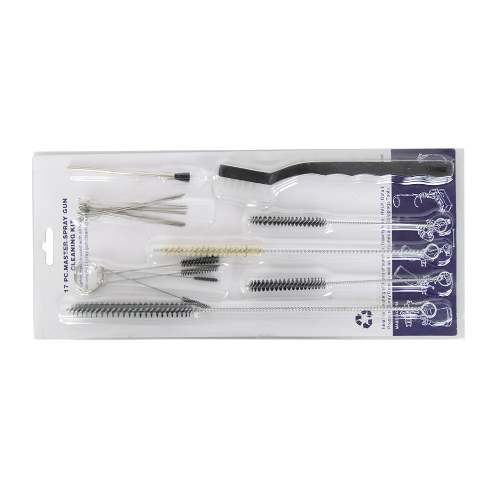 17pcs Test Tube Nozzle Pipe Car Mechanical Cleaning Tool Brush Nylon Bar Spray Gun Brush