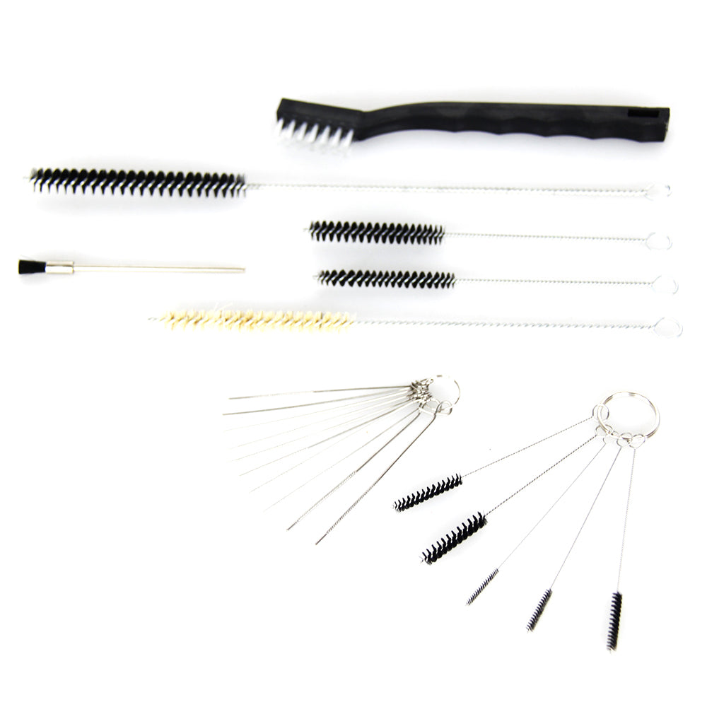 17pcs Test Tube Nozzle Pipe Car Mechanical Cleaning Tool Brush Nylon Bar Spray Gun Brush