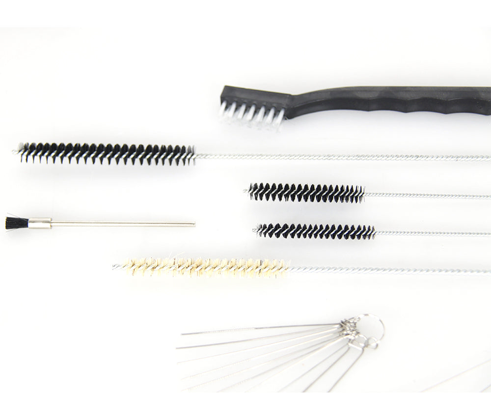 17pcs Test Tube Nozzle Pipe Car Mechanical Cleaning Tool Brush Nylon Bar Spray Gun Brush