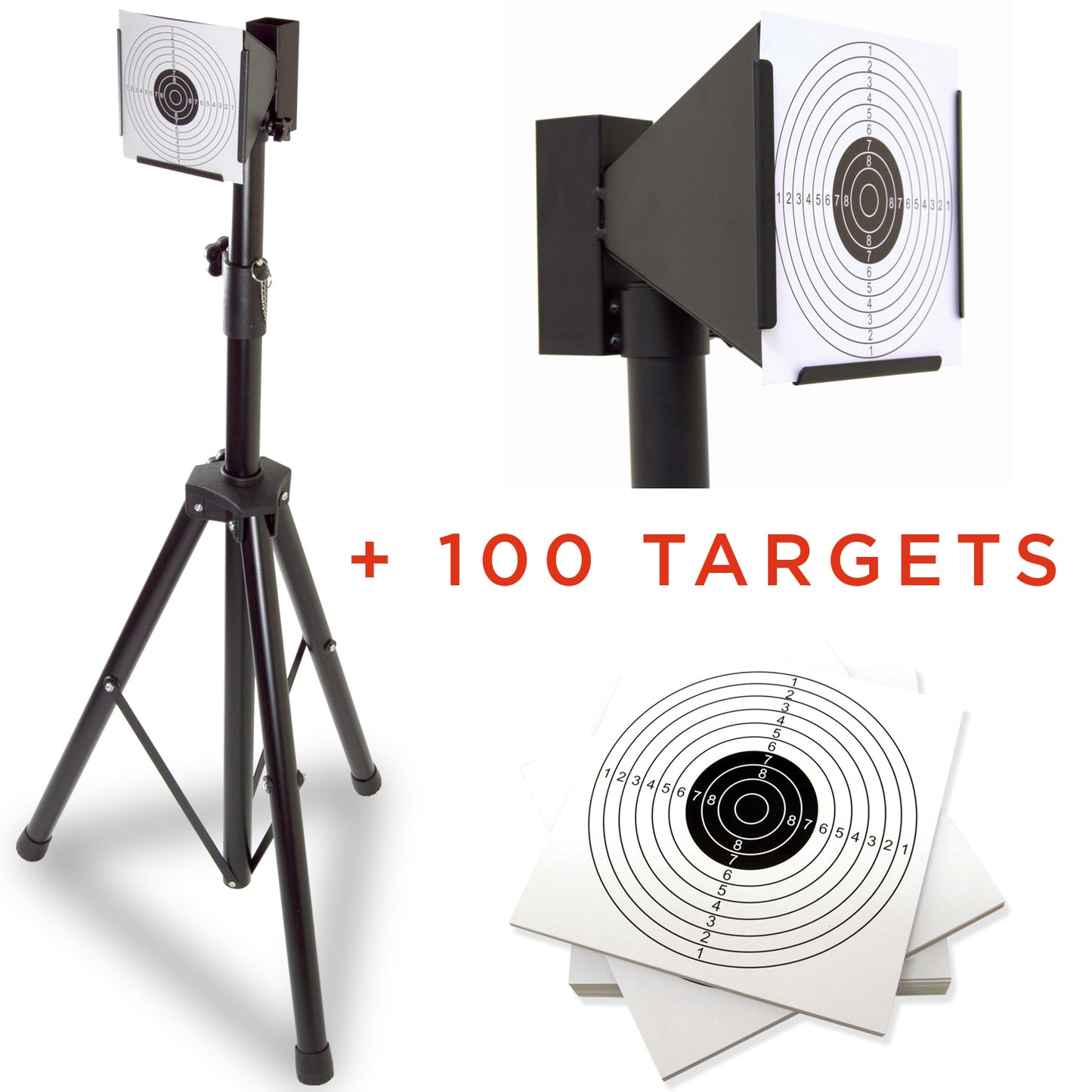 Airgun .177 &.22 Caliber Shooting Range System For Tripod Stand+metal Pellet Catcher+paper Targets