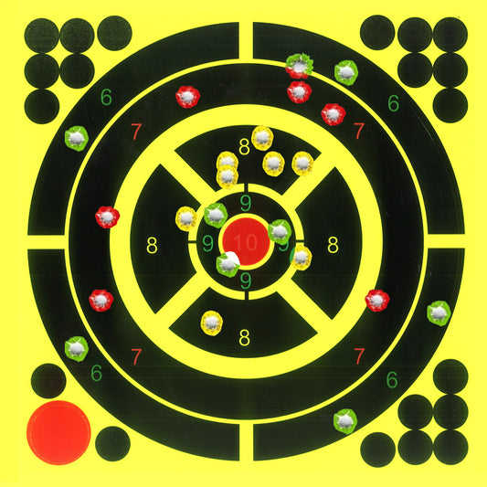 8 inch Four-color bullseye splash Splash Splatter Adhesive Shooting Paper Target