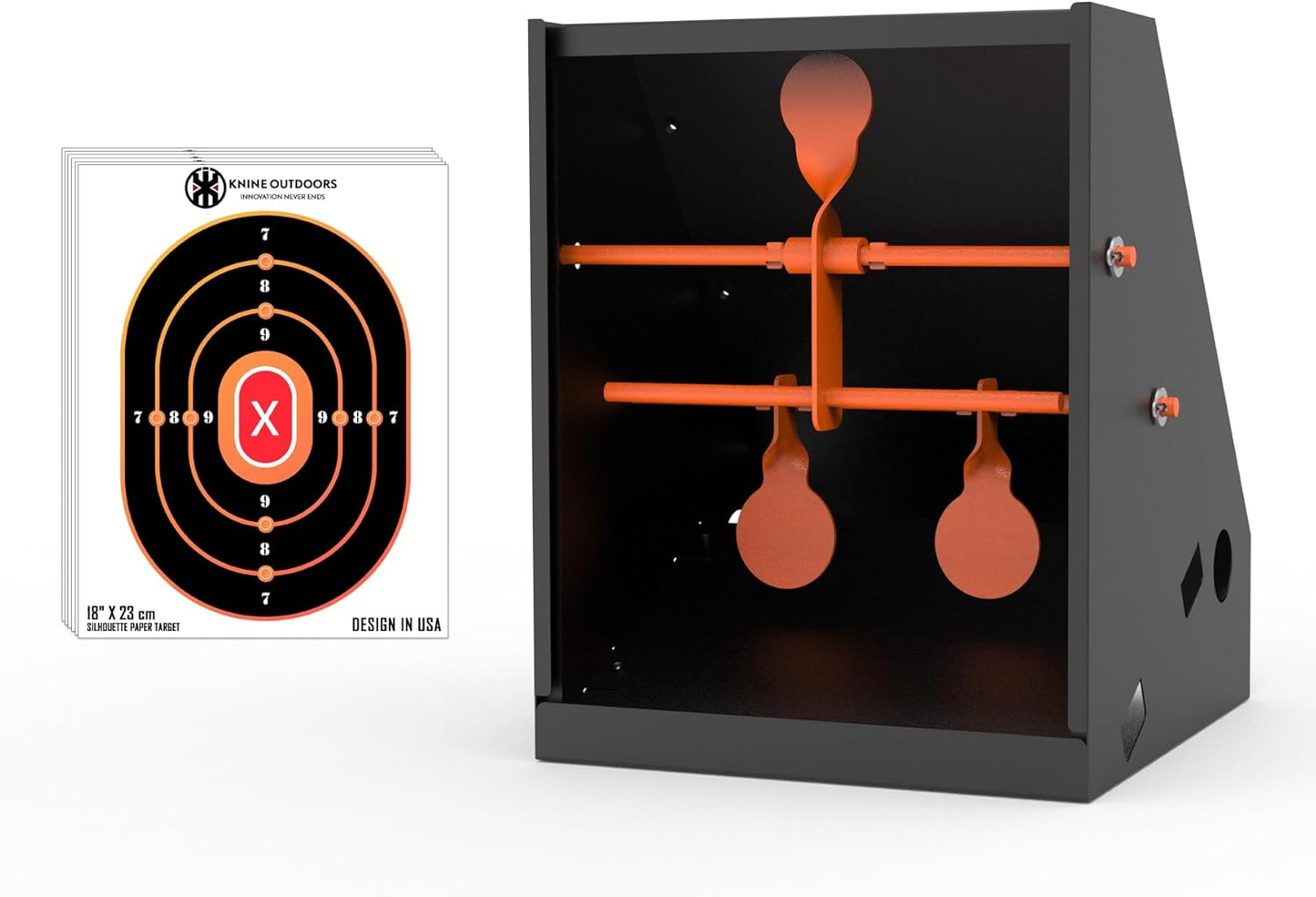 New Reset Bullet Trap & BB Pellets Catcher Steel Shooting Target with Paper Target