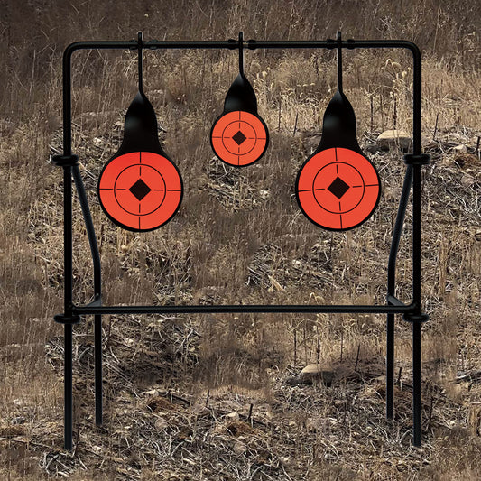 Outdoor Field BB Pellets Gun Metallic Triple Spinner Plinking Metal Shooting Targets