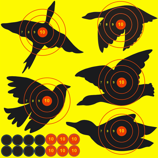 Flying Bird Silhouette Paper 12*12 inch Yellow Splatter Burst Target Adhesive Paper Shooting Target