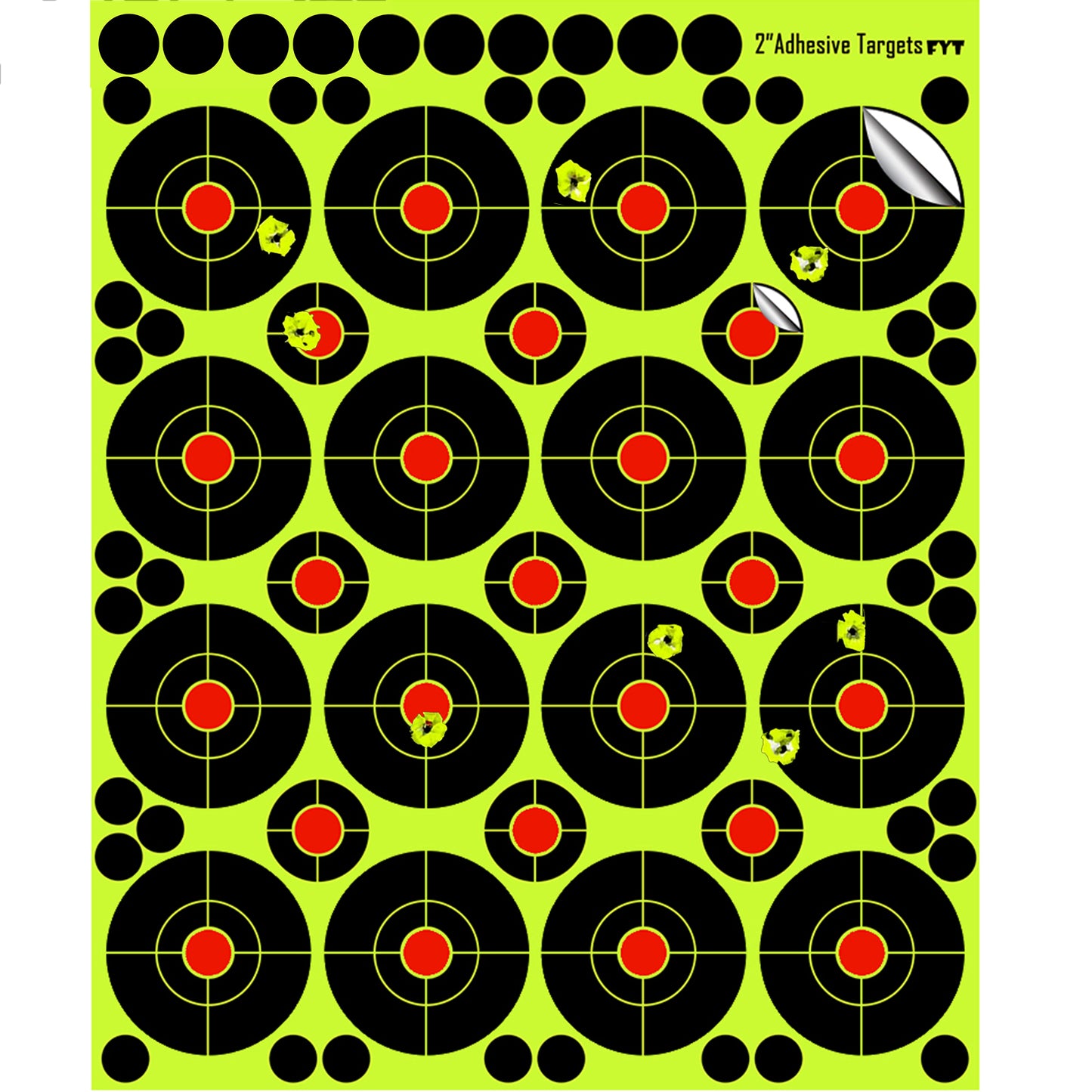 2 Inch Adhesive "Stick & Splatter" Reactive Paper Shooting Splatter Targets Pasters Stickers
