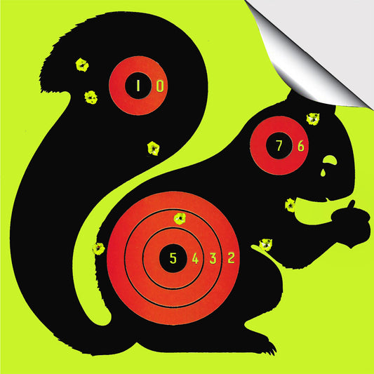 8 Inch Squirrel Animal Yellow Splatter Adhesive AirGun Shooting Paper Target