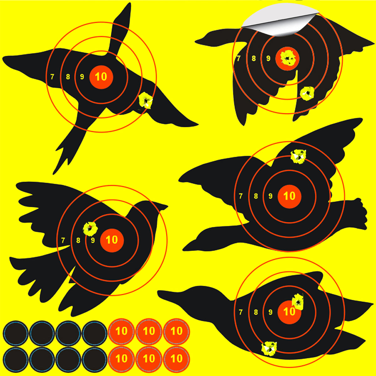 Paper Target Bird Flying Bird Silhouette Paper 12*12 inch Yellow Splatter Burst Target A ...