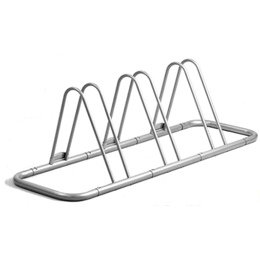 Three-seat Silver Triangle Round Tube Bicycle Parking Racks