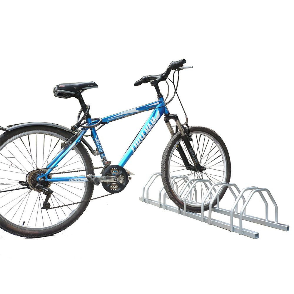 Five-seat Silver Square Tube Bicycle Parking Racks