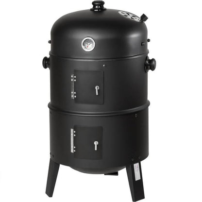 16 Inches 3 in 1 Multi-functions BBQ Smoker Charcoal Vertical Grill