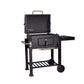 Movable Barbecue Grills Charcoal with Thermometer BBQ Grill Trolley Smoker with Side Table