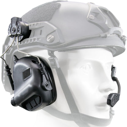 Electronic Noise Reduction Communication Earmuffs for ARC ( FAST Helmet ) with a Communication Line