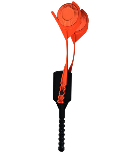 Orange Double Handle Hand Clay Target Thrower with Black Handle